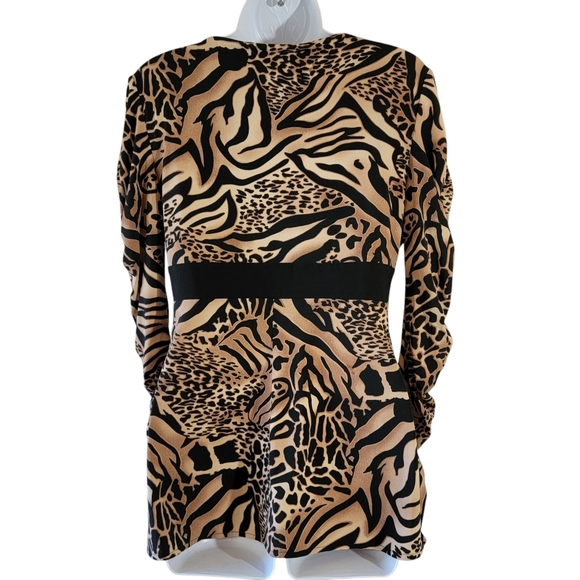 VTG Y2K Linda Segal Babydoll Top Sz L Animal Print Whimsigoth Fairy Grunge Boho - Picture 2 of 13